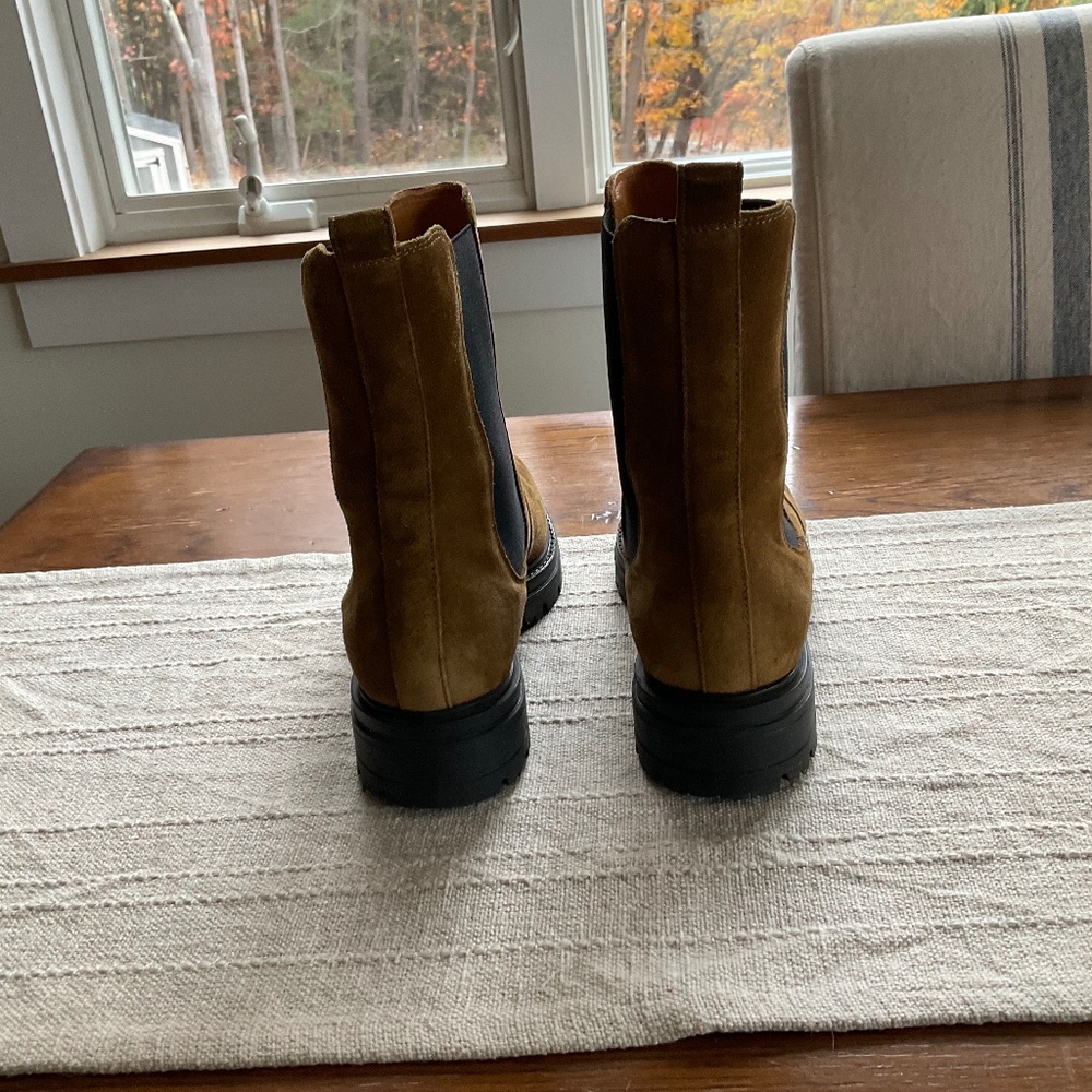 SEZANE Lena Suede Lug Sole Boots - Picture 6 of 8